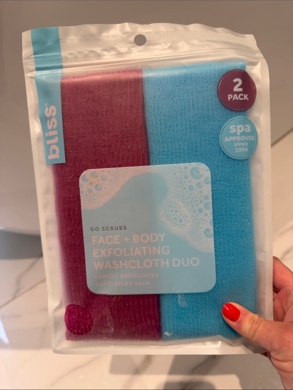 Bliss face and body exfoliating washcloths